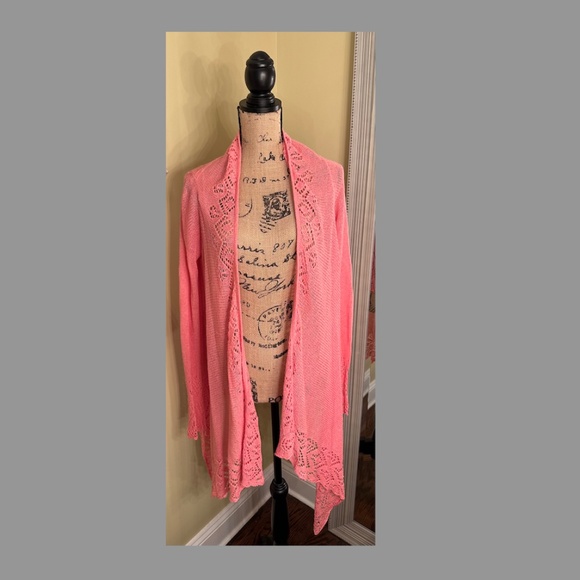 BCBG Maxazria Knit Open Cardigan Pink - Picture 1 of 2